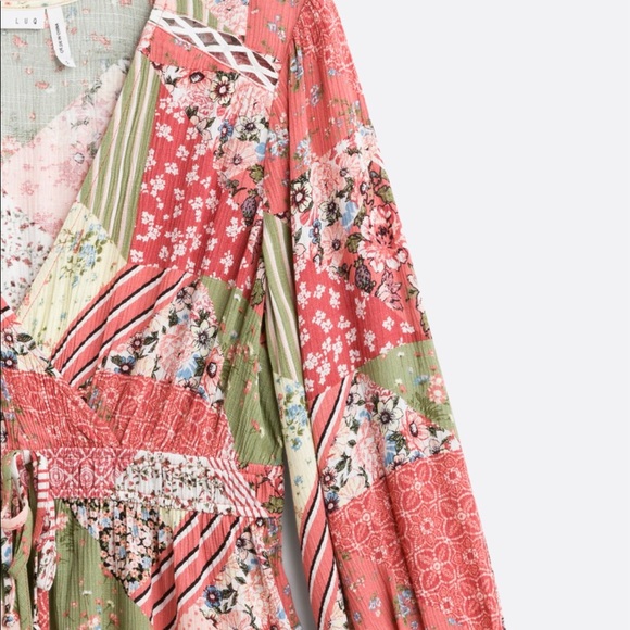 LUQ Ramona Peplum Top Sz Large(FITS LIKE MEDIUM!!) - Picture 3 of 9